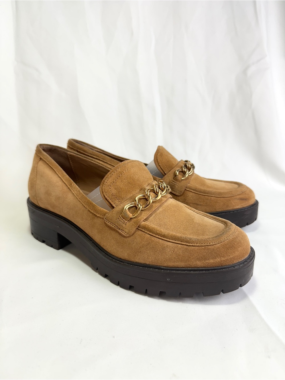 Sam Edelman Flats & Loafers Taelor Lug Sole Loafer Camel Suede 9.5